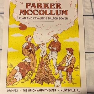 Concert Poster - Yellow and Brown with Parker McCollum pick added with poster.